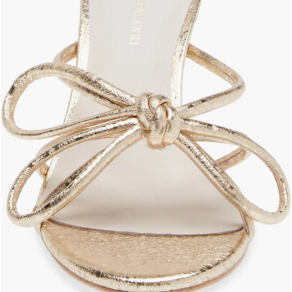 Gold Bow Strappy Sandal - Picture 2 of 10